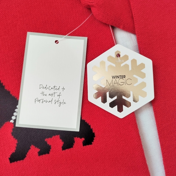 Scottie Dog Pullover Sweater by Calligraphie Red Soft Poly Blend Size L - Picture 9 of 13